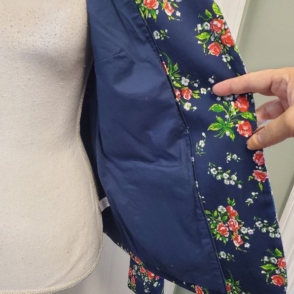 Orvis Navy Floral Print Blazer Size 10, Classic, Casual - Picture 5 of 9